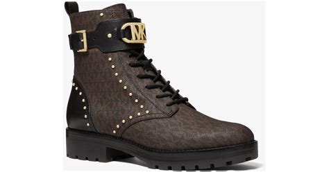 michael kors cognac brown boots studs|Michael Kors waterproof boots.